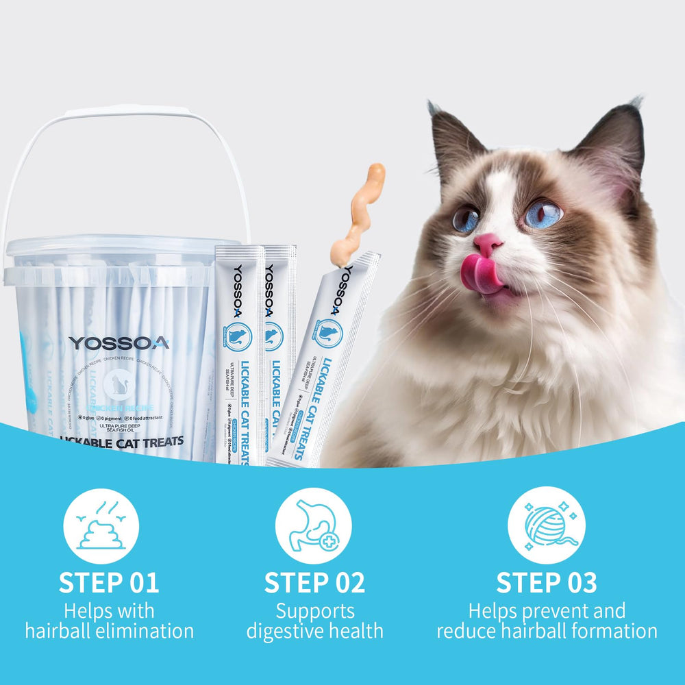 YOSSOA cat-treat-hand-feeding image showing bonding moment with your pet.