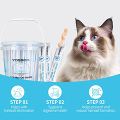 YOSSOA cat-treat-hand-feeding image showing bonding moment with your pet.