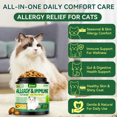 YOTANGO cat allergy relief chews closeup highlighting crunchy texture and flavor.