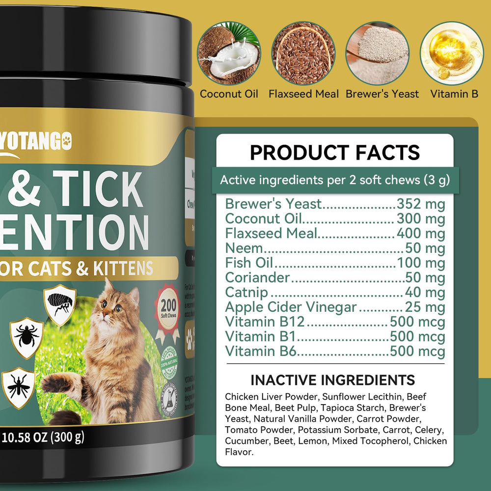 YOTANGO cat treats providing convenient daily protection during feeding time.