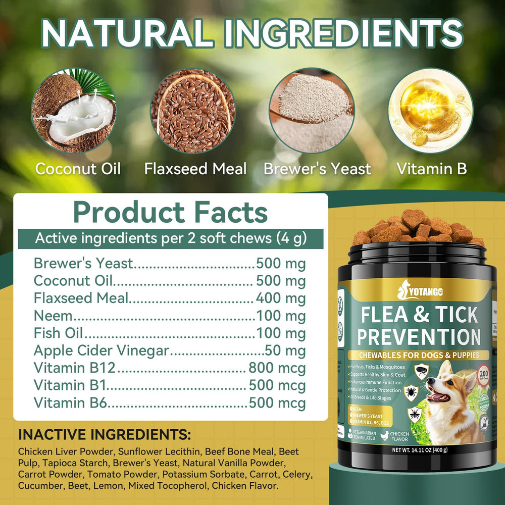 YOTANGO fish oil skin and coat chews highlight shinier coat potential.