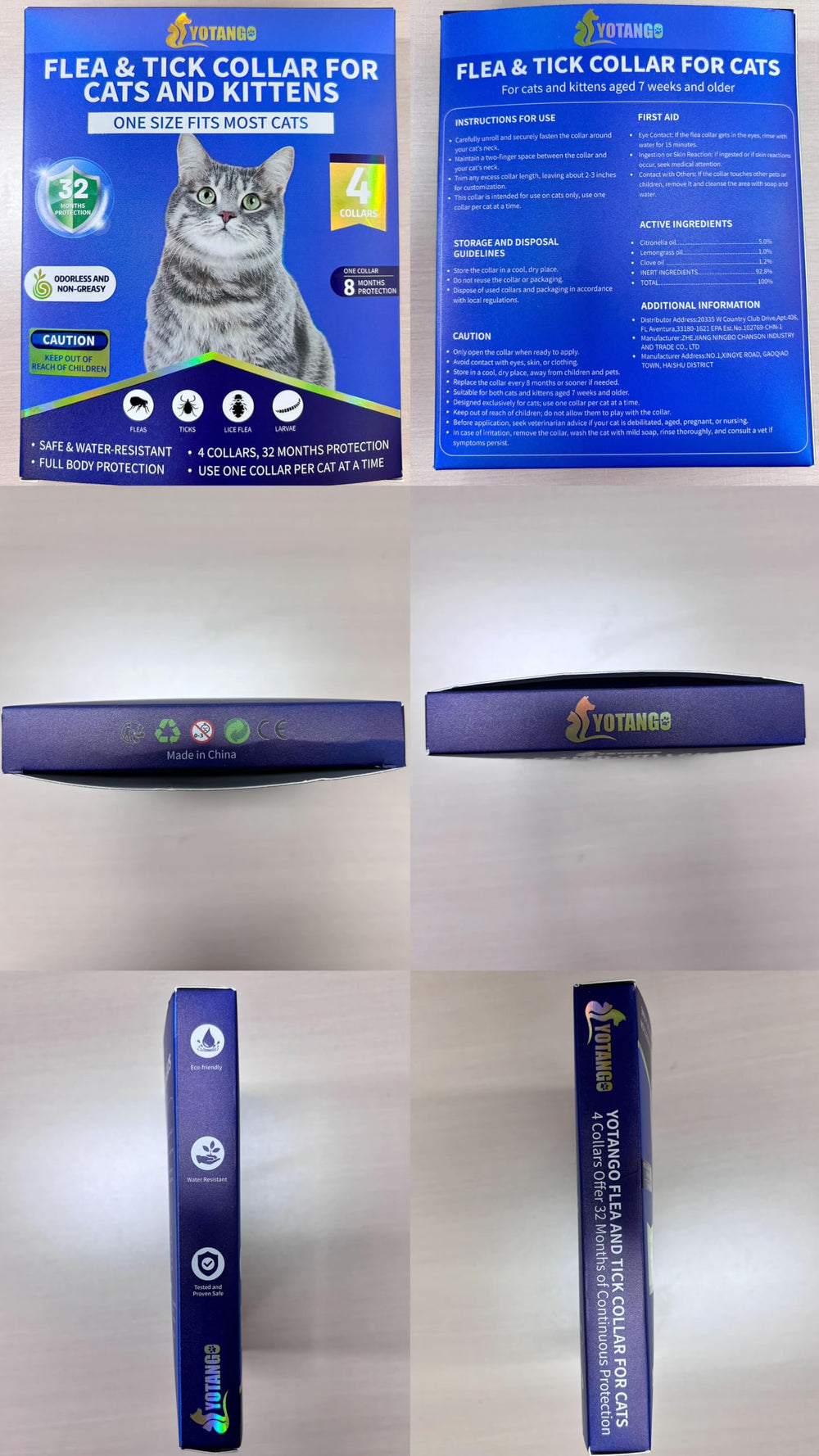 YOTANGO flea collar continuous-protection montage reinforces up to 32 months of coverage.