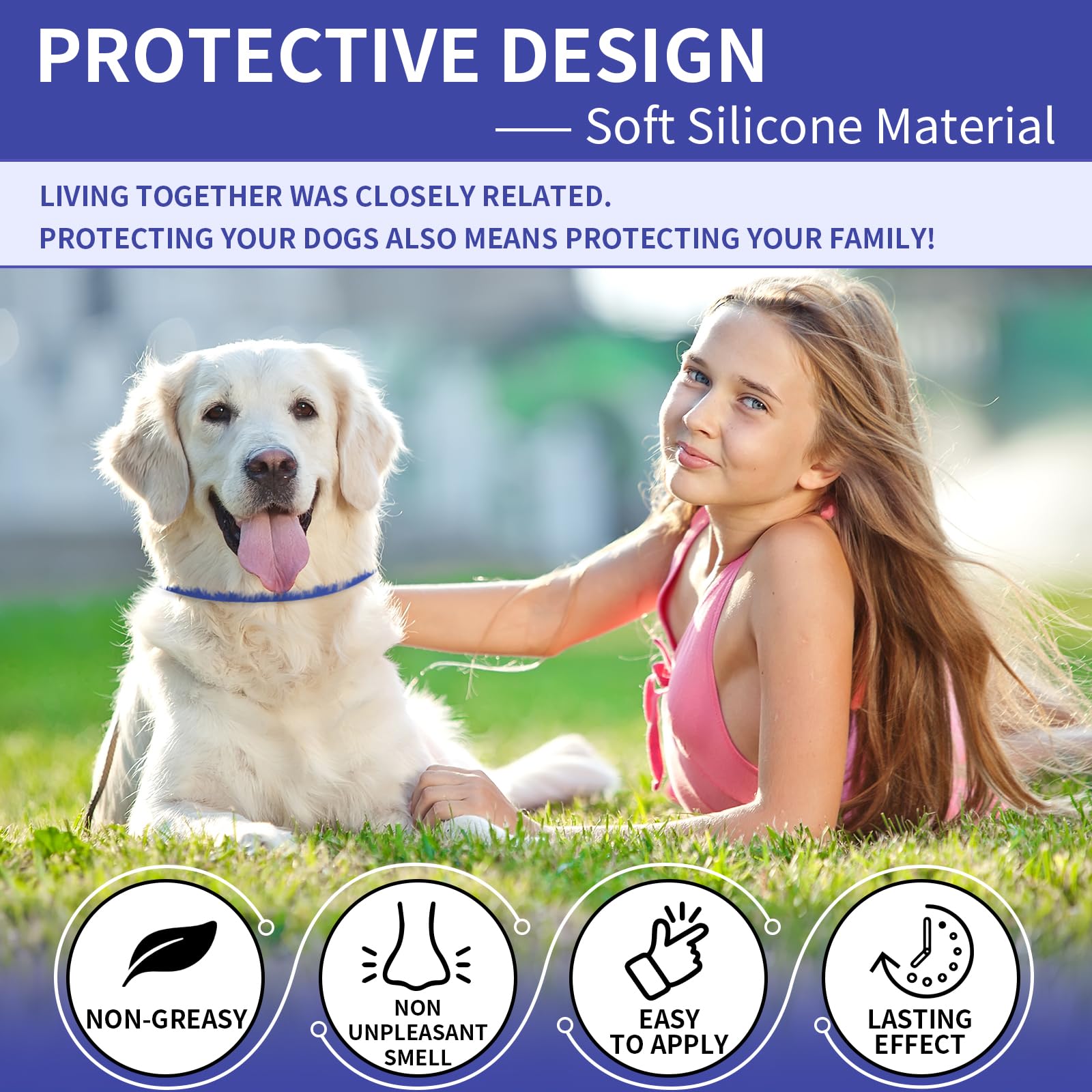 YOTANGO flea collar dogs blue and pink color options for stylish, easy-id wear.