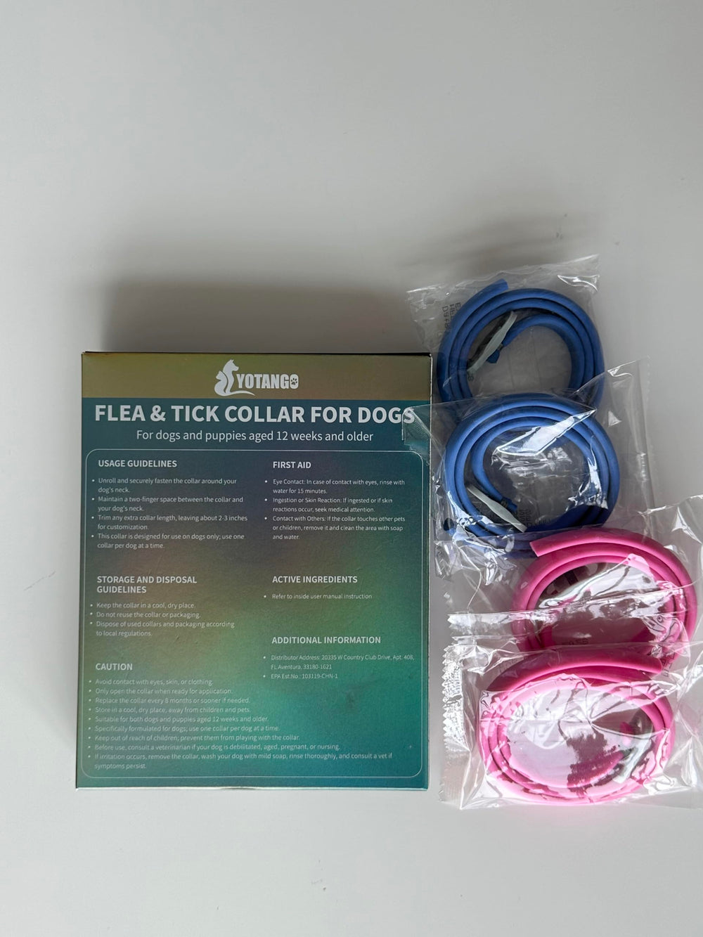 YOTANGO flea collar dogs usage notice clarifies wear and care for best results.