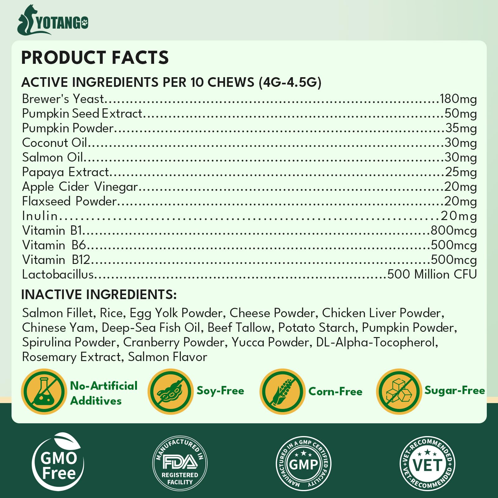 YOTANGO manufacturing quality facility badge signals trusted care