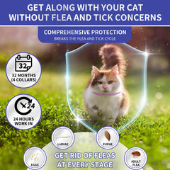 YOTANGO waterproof flea collar keeps cats protected in rain or baths.