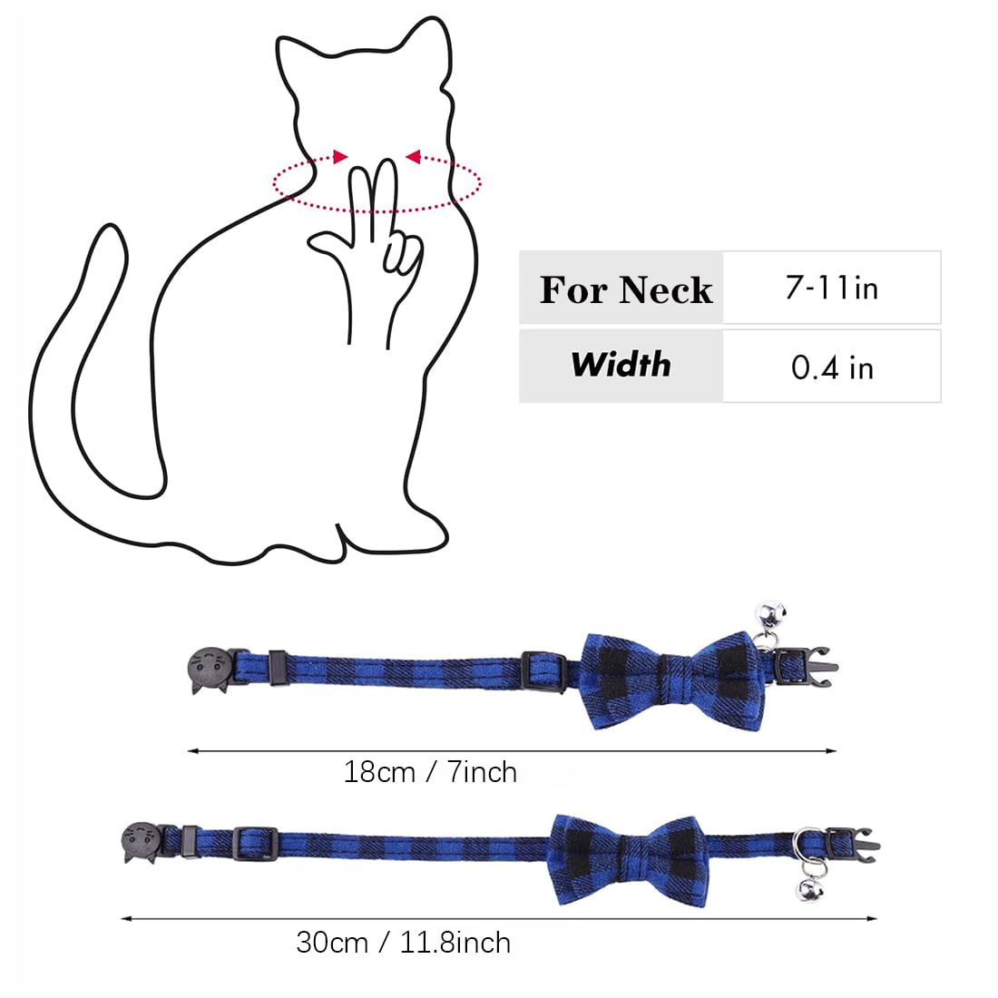 YOUALSO plaid collar on small dog or cat combines comfort cotton and cute bow.
