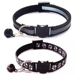 YOUALSO black reflective cat collar with bells boosts nighttime visibility.