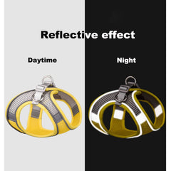 YOUALSO blue cat harness with reflective strips improves night-time visibility.