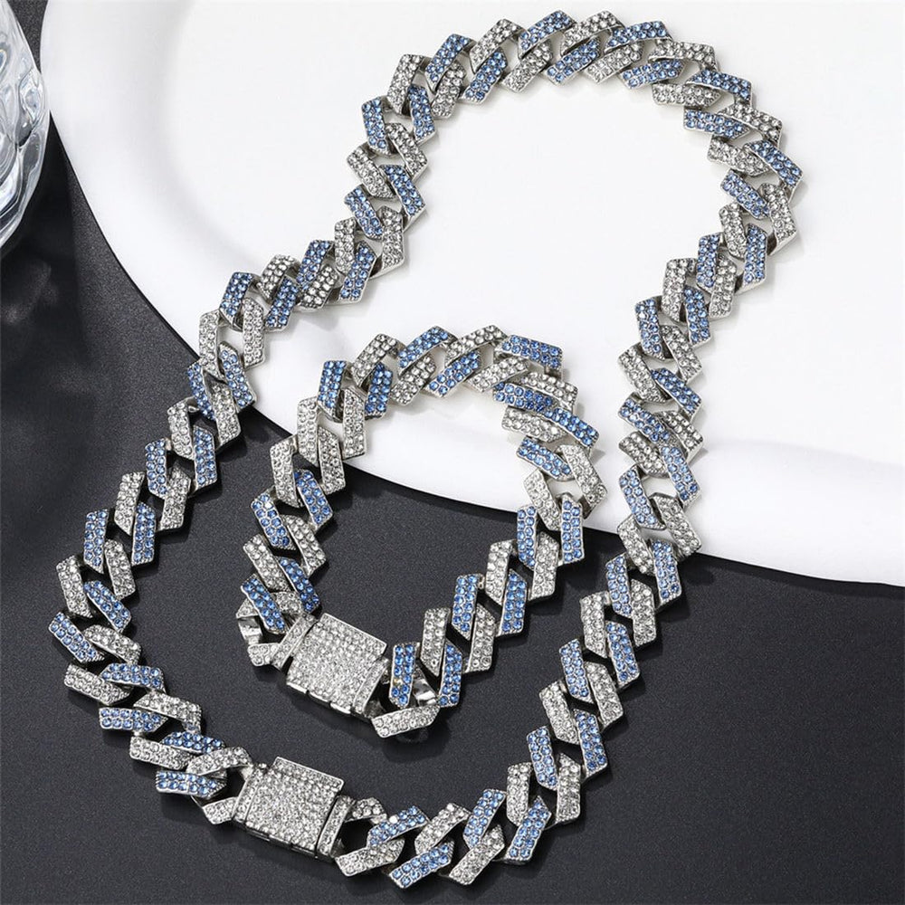 YOUALSO blue dog collar crystal detail highlights bling charm for photos.