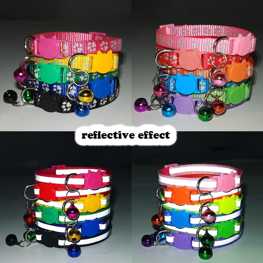YOUALSO breakaway buckle cat collar with bells provides safe quick-release.