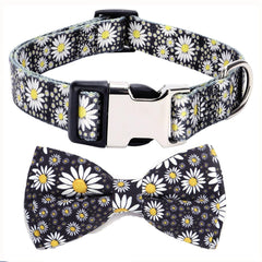 YOUALSO Daisy bow-tie-removable collar adds easy-clean floral charm.