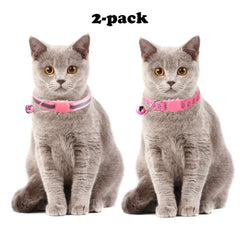 YOUALSO adjustable-fit green cat collar demonstrates comfortable neck sizing