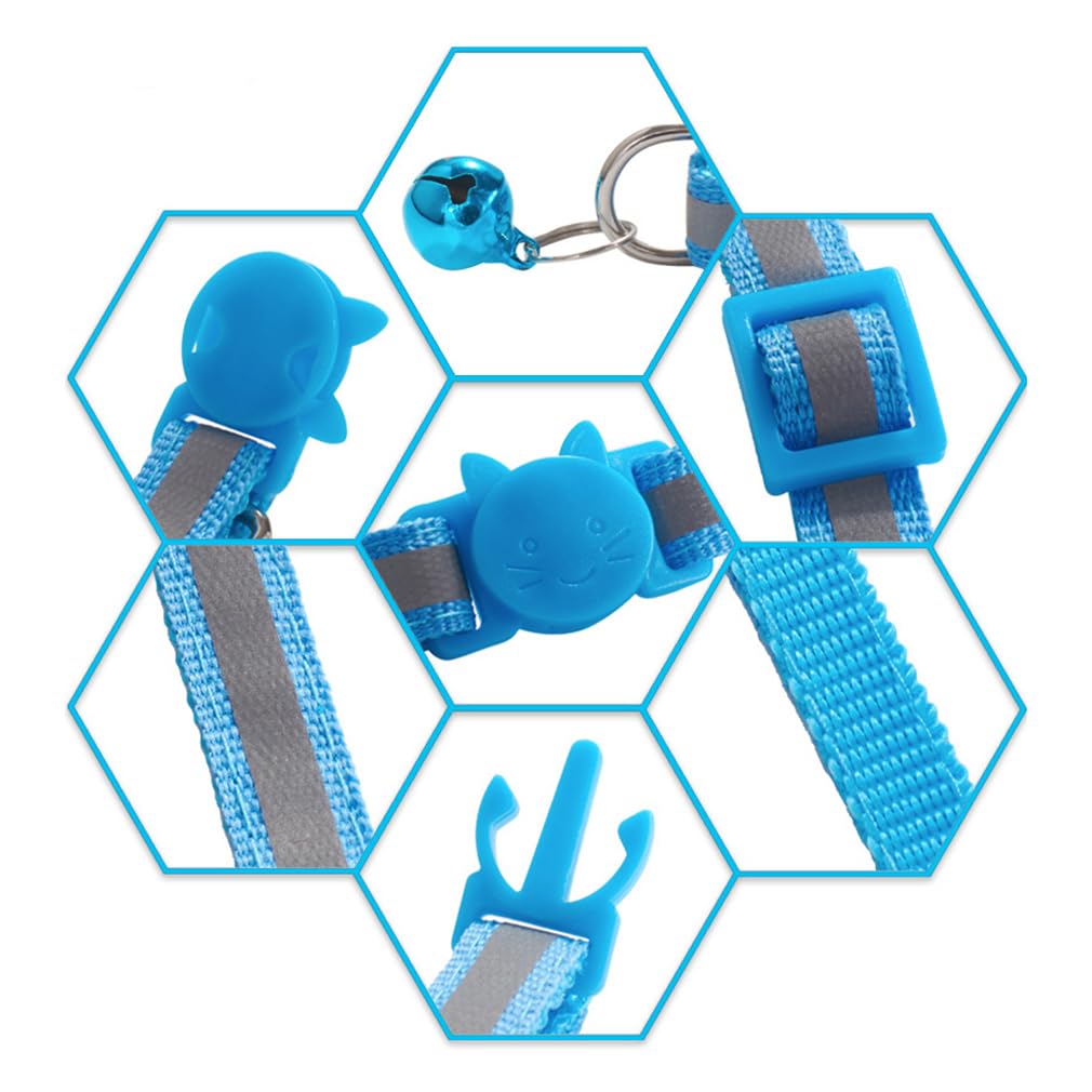 YOUALSO closeup of cat bell on green collar for locating your cat