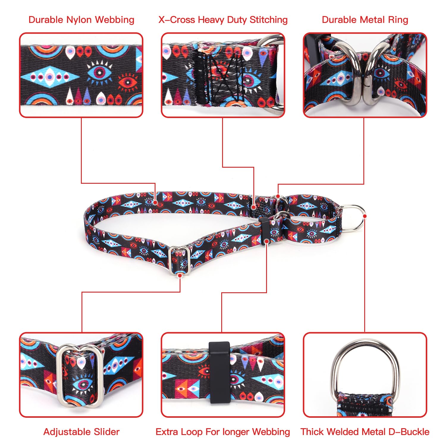 YOUALSO martingale collar Adjustable-fit—customizable sizing for perfect neck comfort.