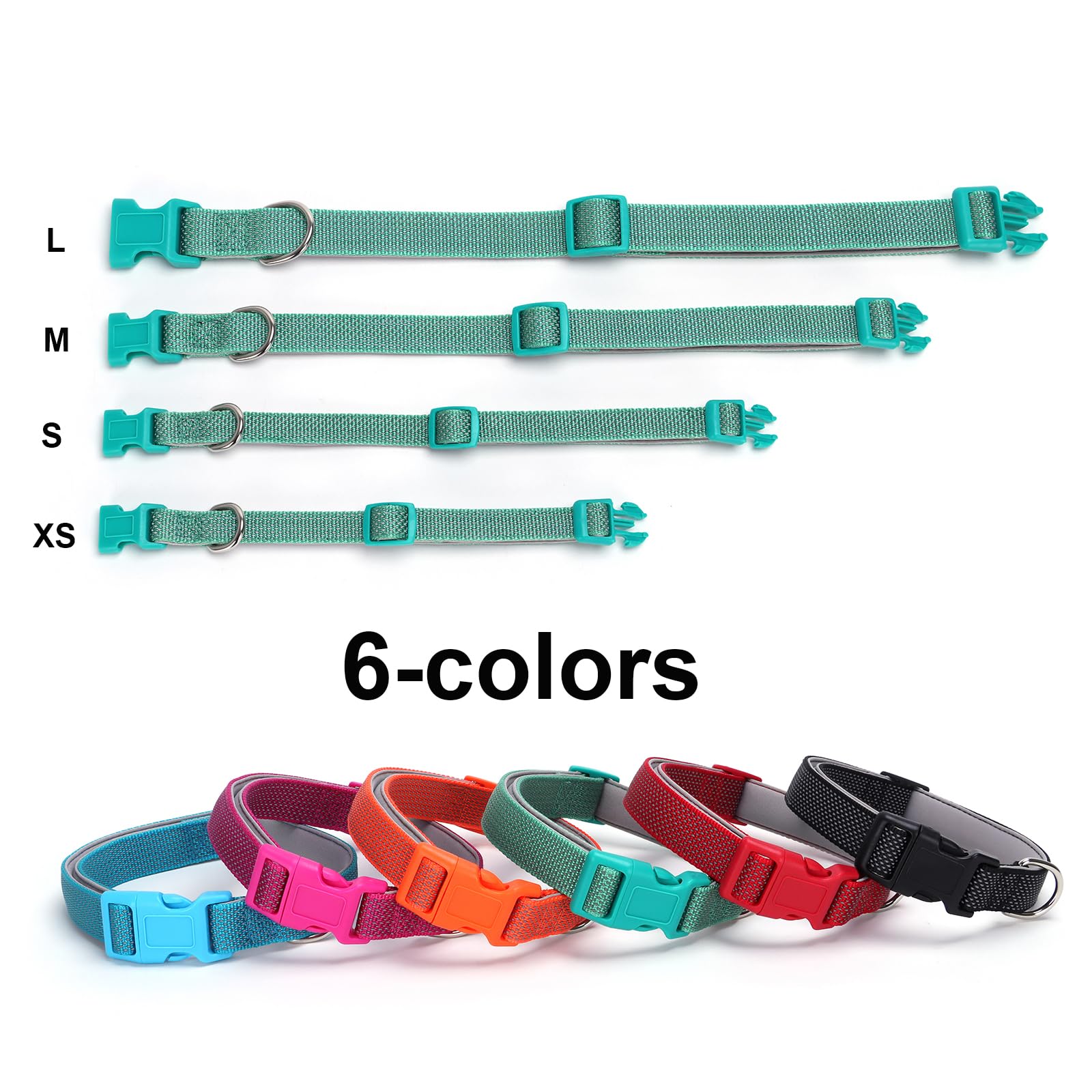 YOUALSO orange reflective dog collar worn during a walk for safety