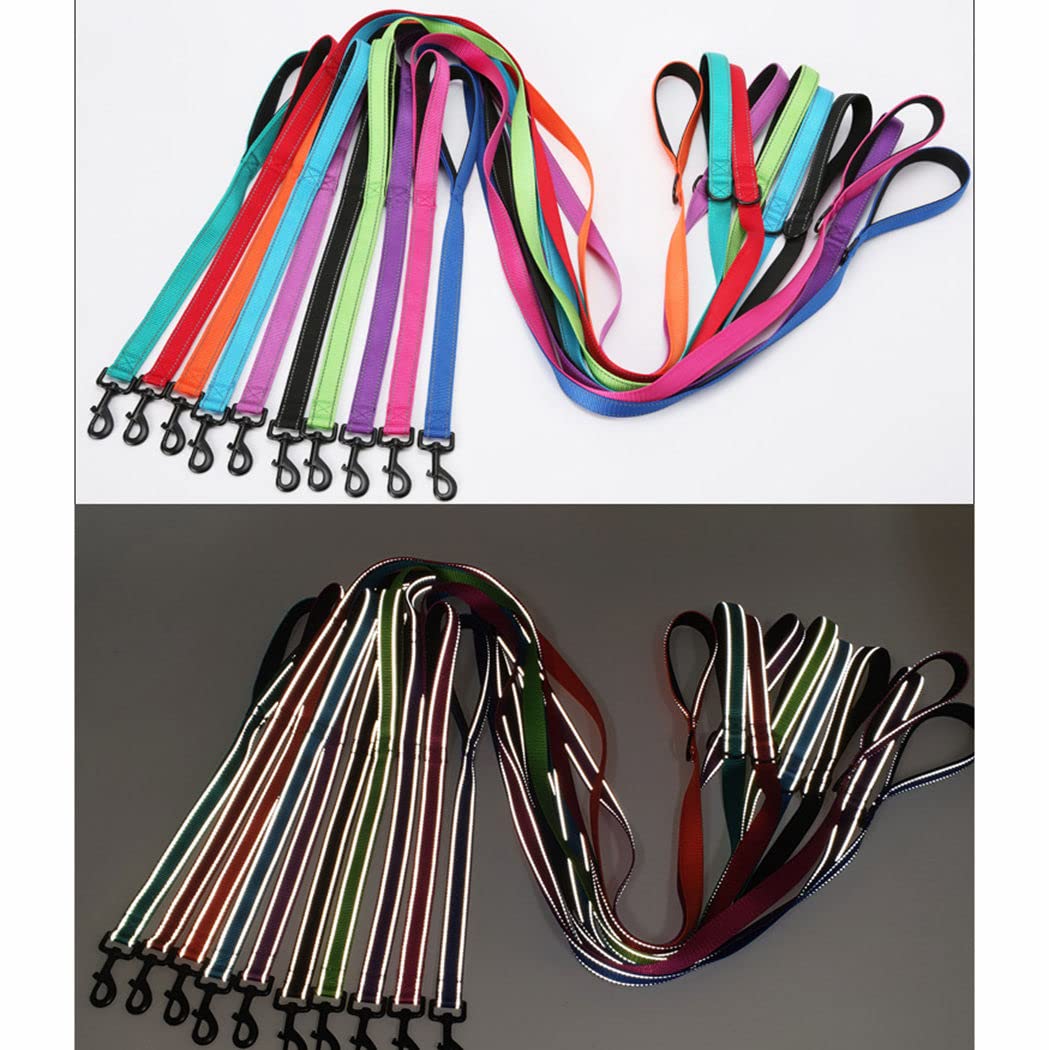 YOUALSO padded handles nylon leash offers comfortable grip on long walks