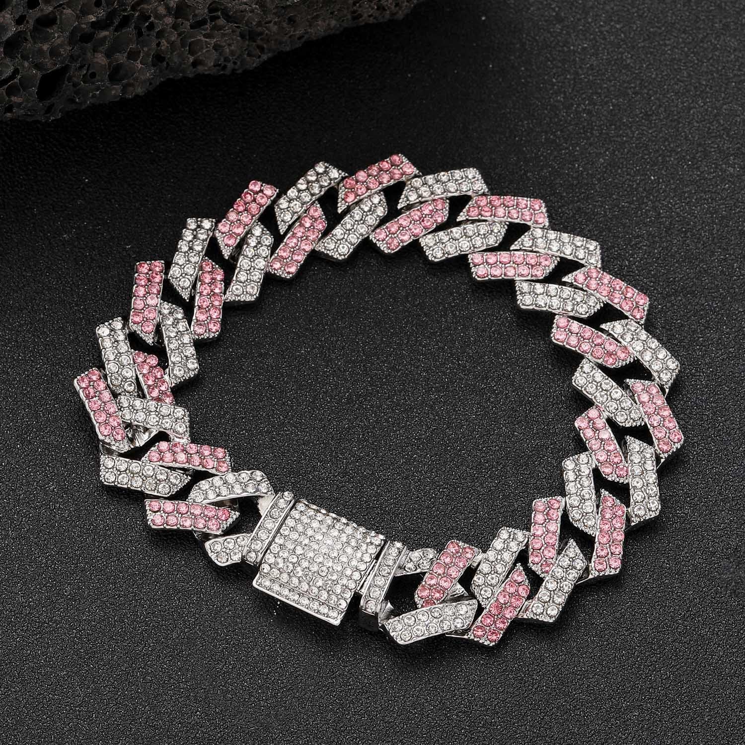 YOUALSO pink chain dog collar on dog neck showcases chic style and comfortable fit