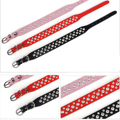 YOUALSO red rhinestone dog collar adjustable safety buckle for easy on/off