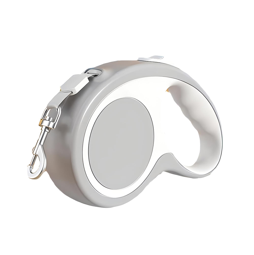 YOUALSO retractable leash shows the lock button for controlled walks.