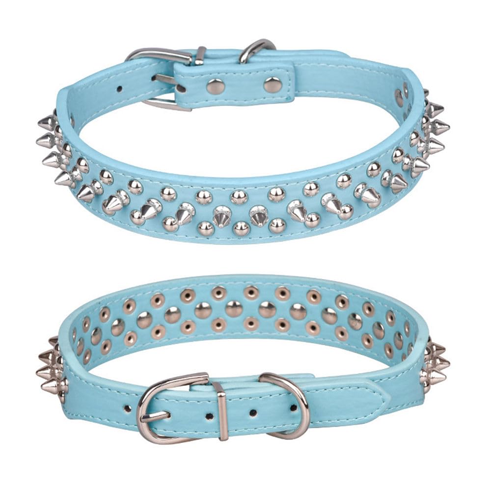 YOUALSO spiked collar PU leather texture close-up highlights durable comfortable material
