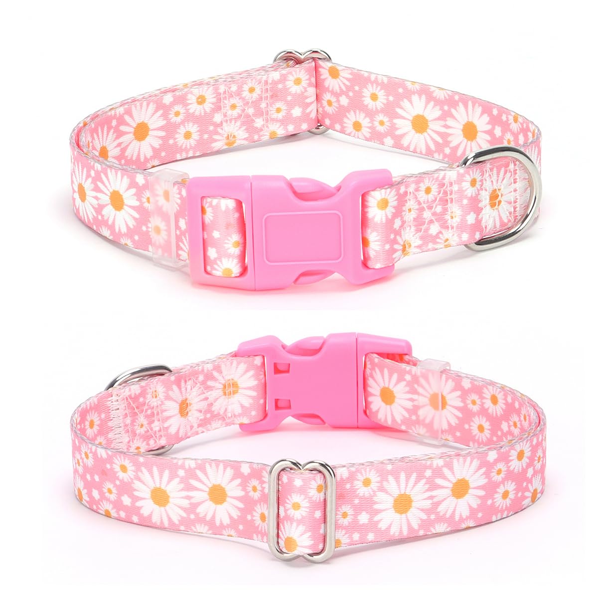 YOUALSO XS dog collar pink soft nylon for comfy daily wear.