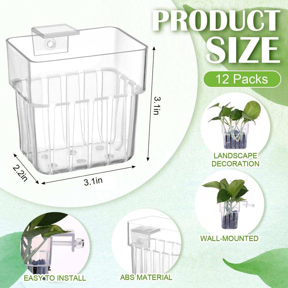 Youdaju clear aquarium plant holder blends with tank backdrop