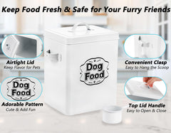 Youeon airtight lid on dog food canister helps keep treats dry and savory.