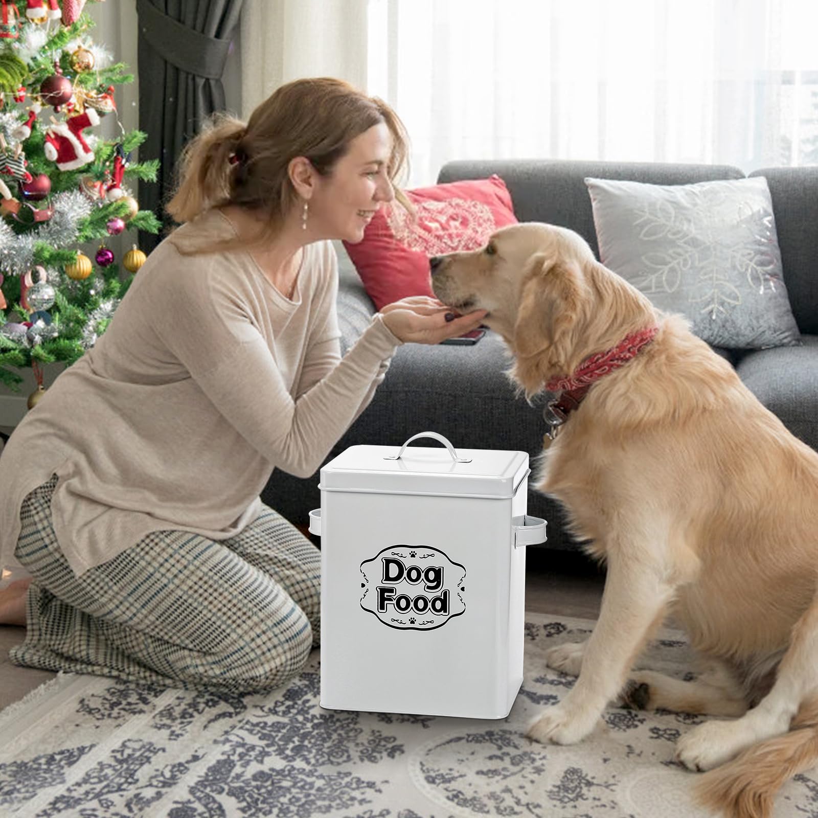 Youeon farmhouse style dog treat jar adds charm to pantry and countertops.