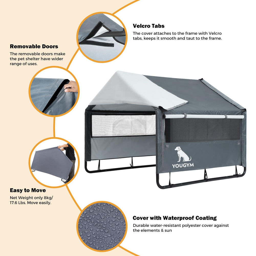 YOUGYM XLarge dog house mesh window promoting airflow and comfort