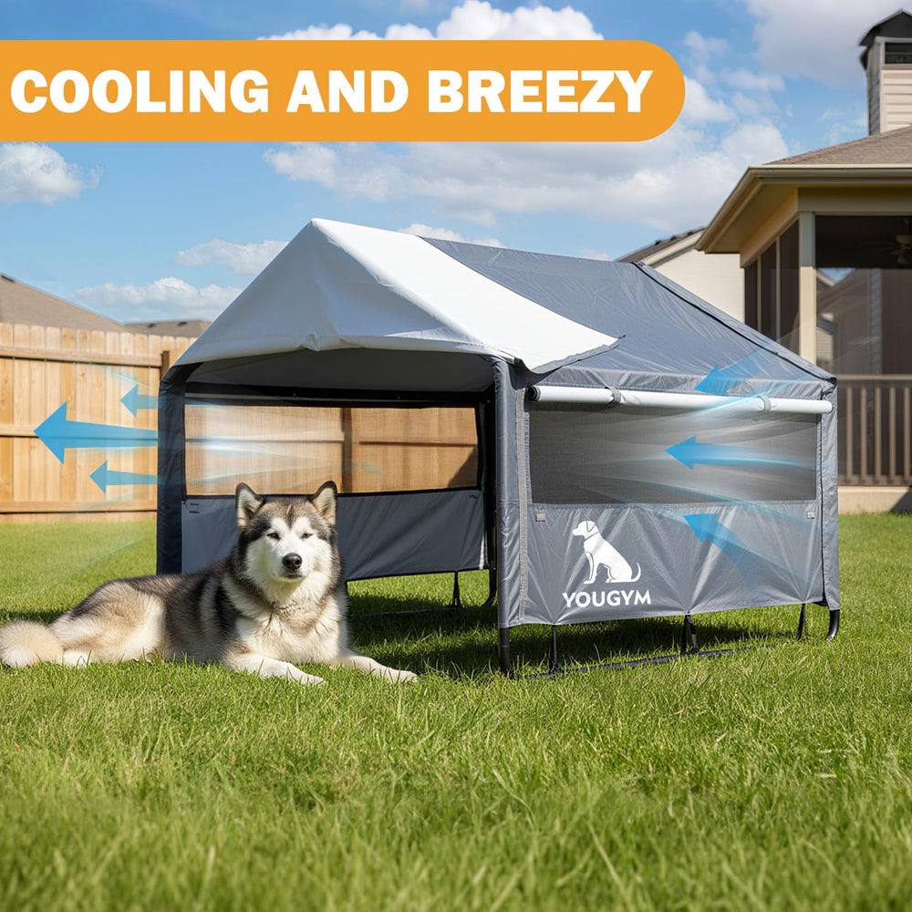 YOUGYM XLarge outdoor dog house doors with Velcro for windproof versatility