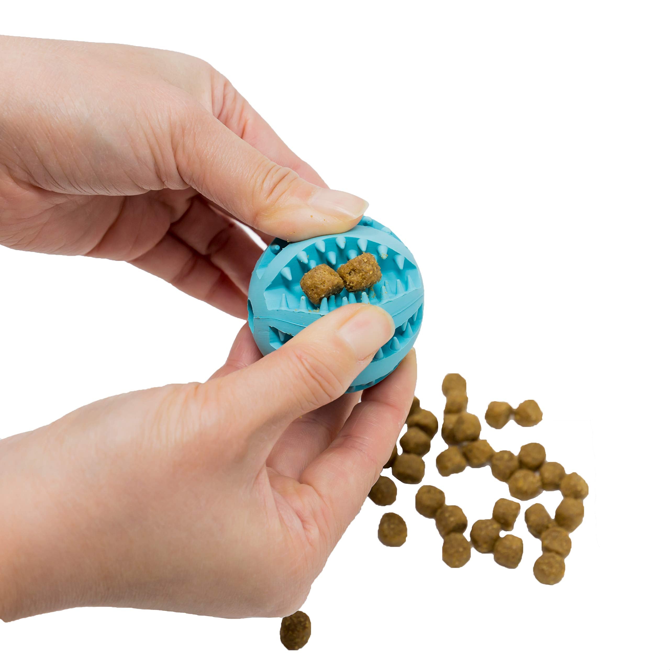 Closeup of Youngever 2-inch rubber ball for safe chewing.