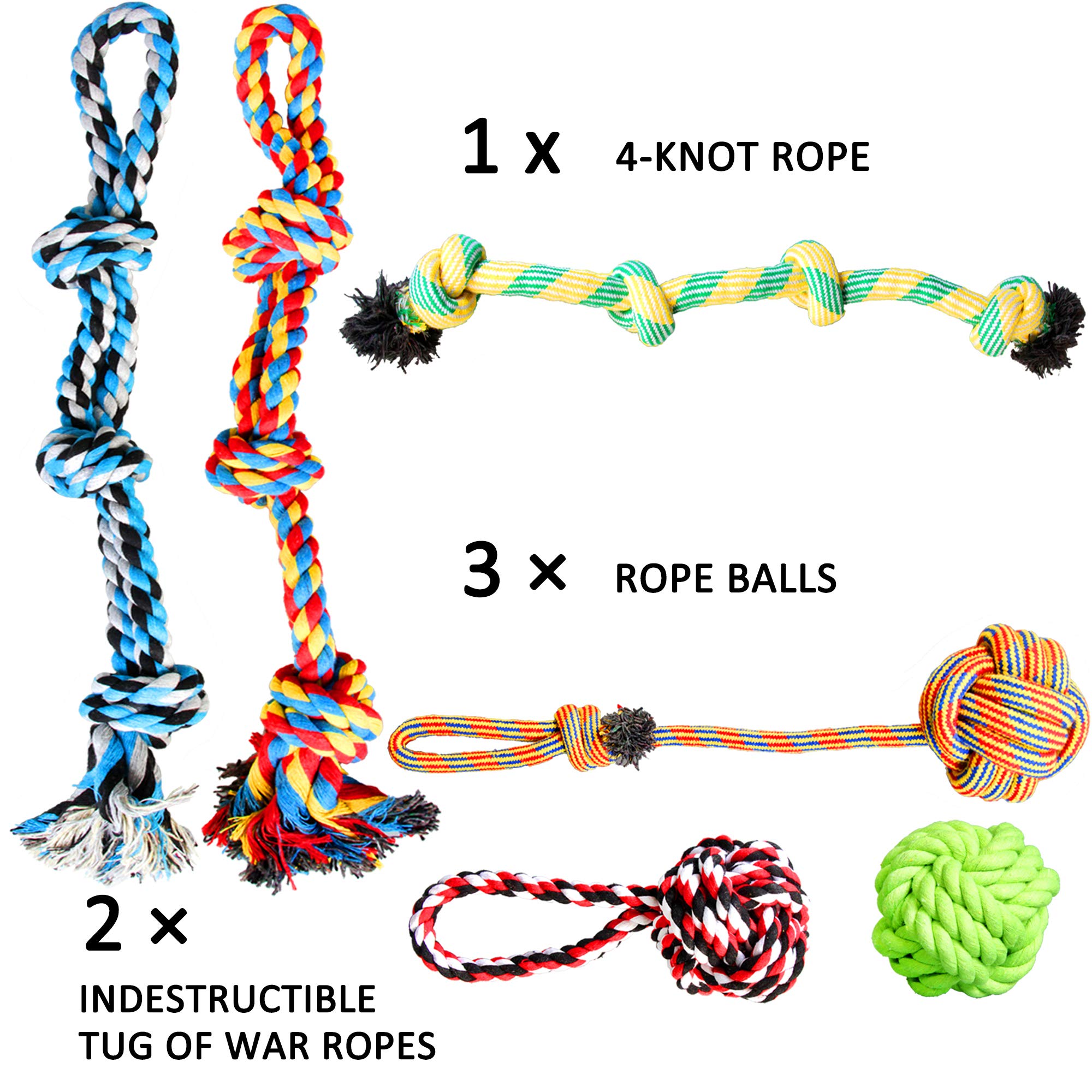 Youngever 4-inch rope ball with handle—chew and fetch toy for dogs