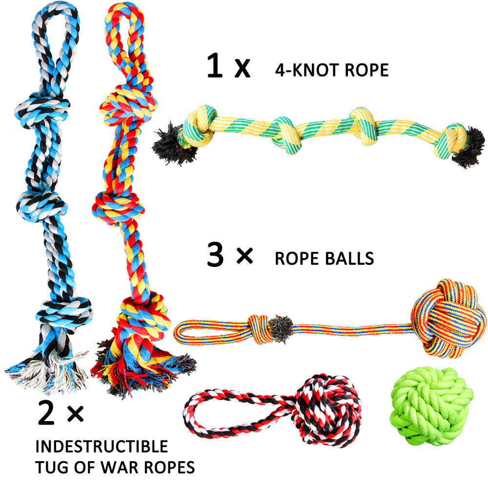 Youngever 4-inch rope ball with handle—chew and fetch toy for dogs