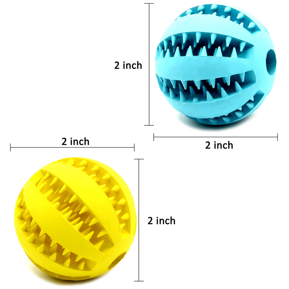Youngever dog ball toy blue with treat slots for rewards.
