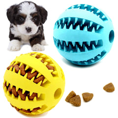 Youngever dog ball toy yellow with treat slots for rewards.