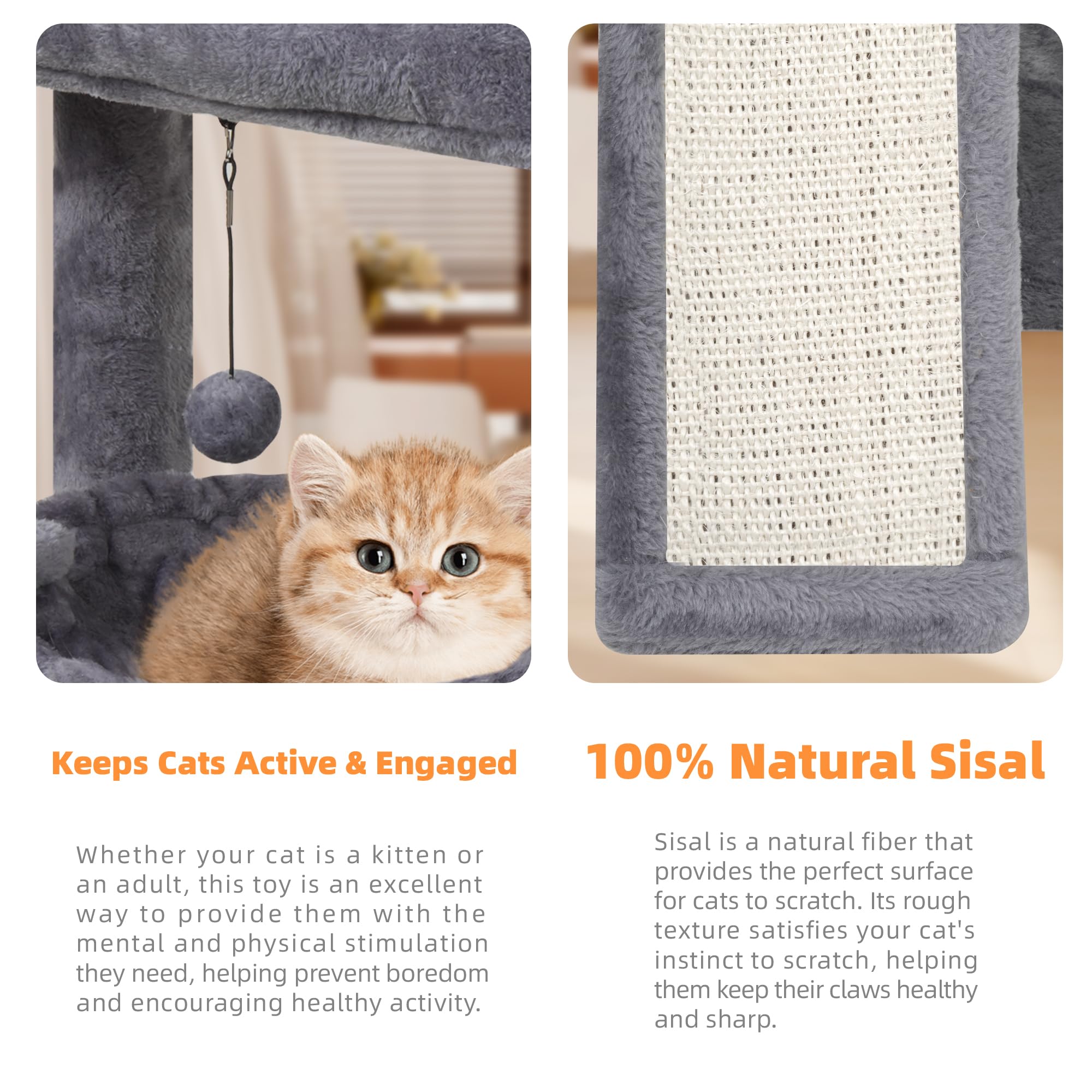 YOUPETSER cat tree sturdy materials ensure long-term pet use