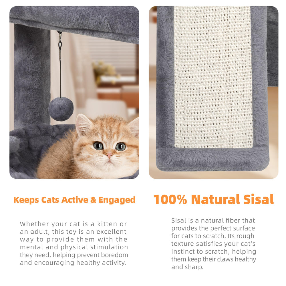 YOUPETSER cat tree sturdy materials ensure long-term pet use