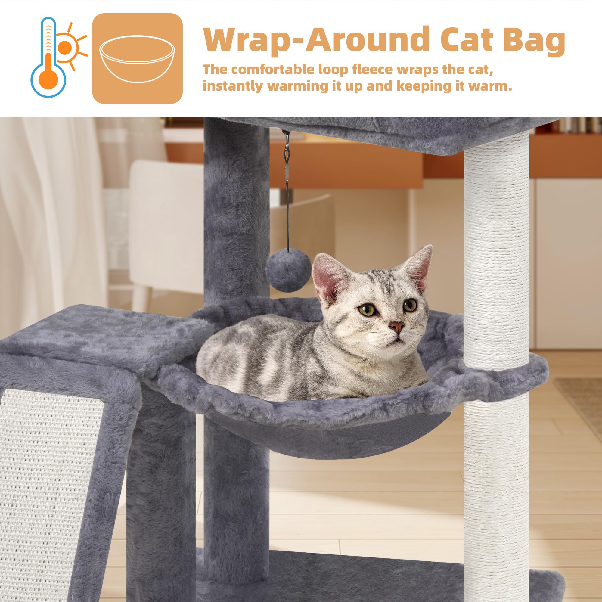 YOUPETSER cat tree dangling toys encourage energetic interactive play