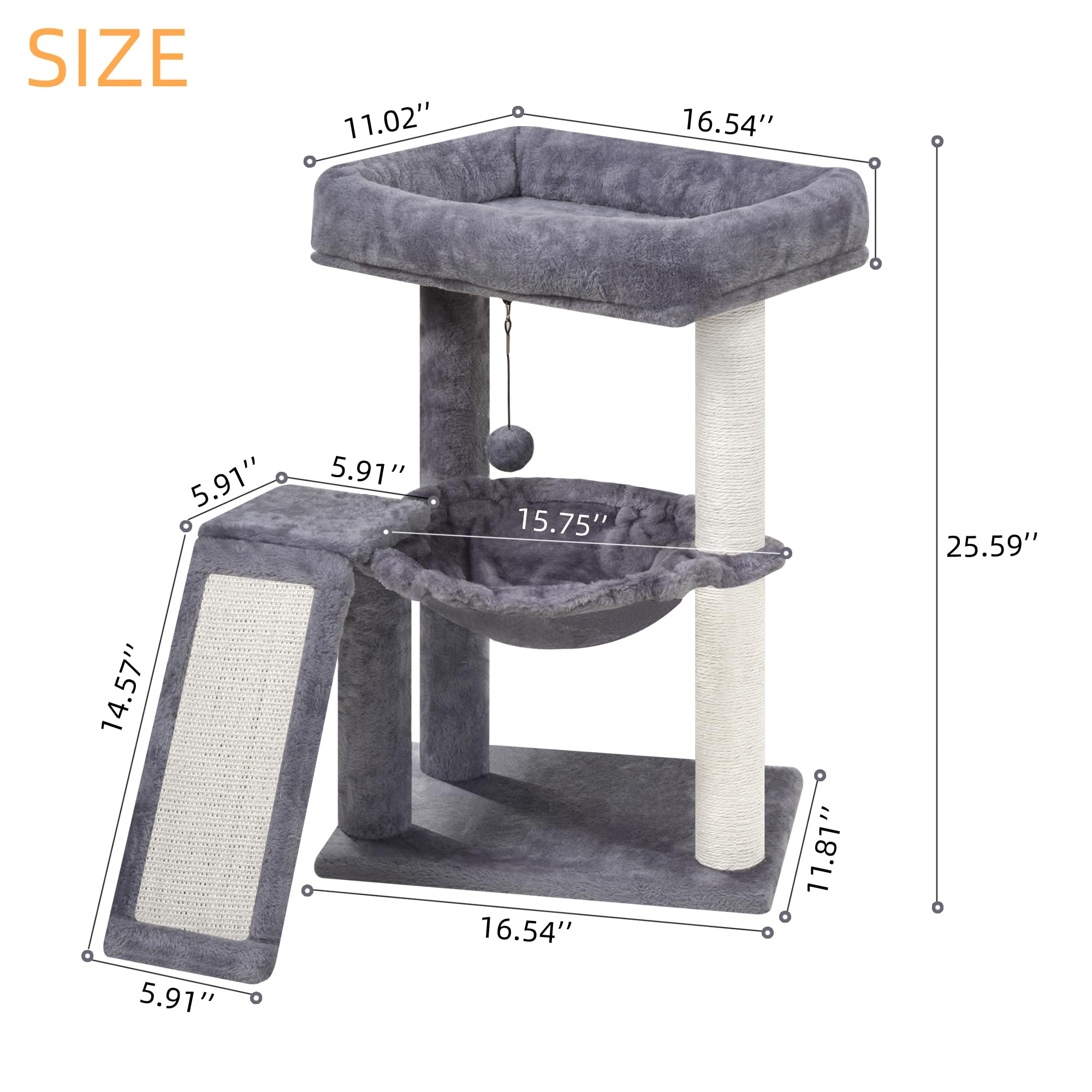 YOUPETSER cat tree top perch provides high vantage lounging for curious cats