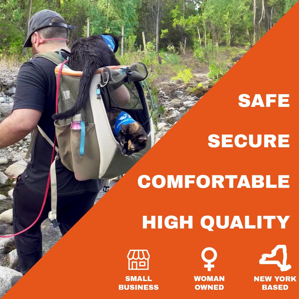 Your Cat Backpack Navigator durable materials showcase scratch resistance for adventurous cats.