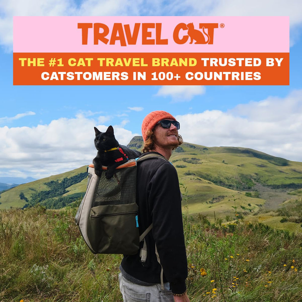 Your Cat Backpack Navigator water reservoir pocket supports on-the-go hydration.