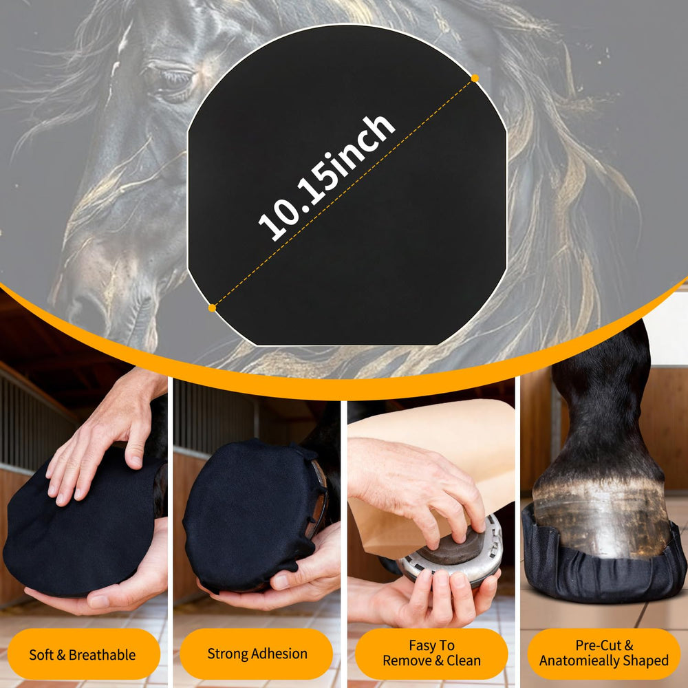 Youven hoof tape 6-pack on-hoof application secures wrap for protection and boots.