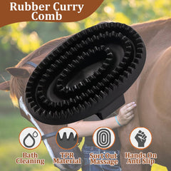 youven soft-rubber material grooming brush close-up illustrating gentle dirt removal and massage action.