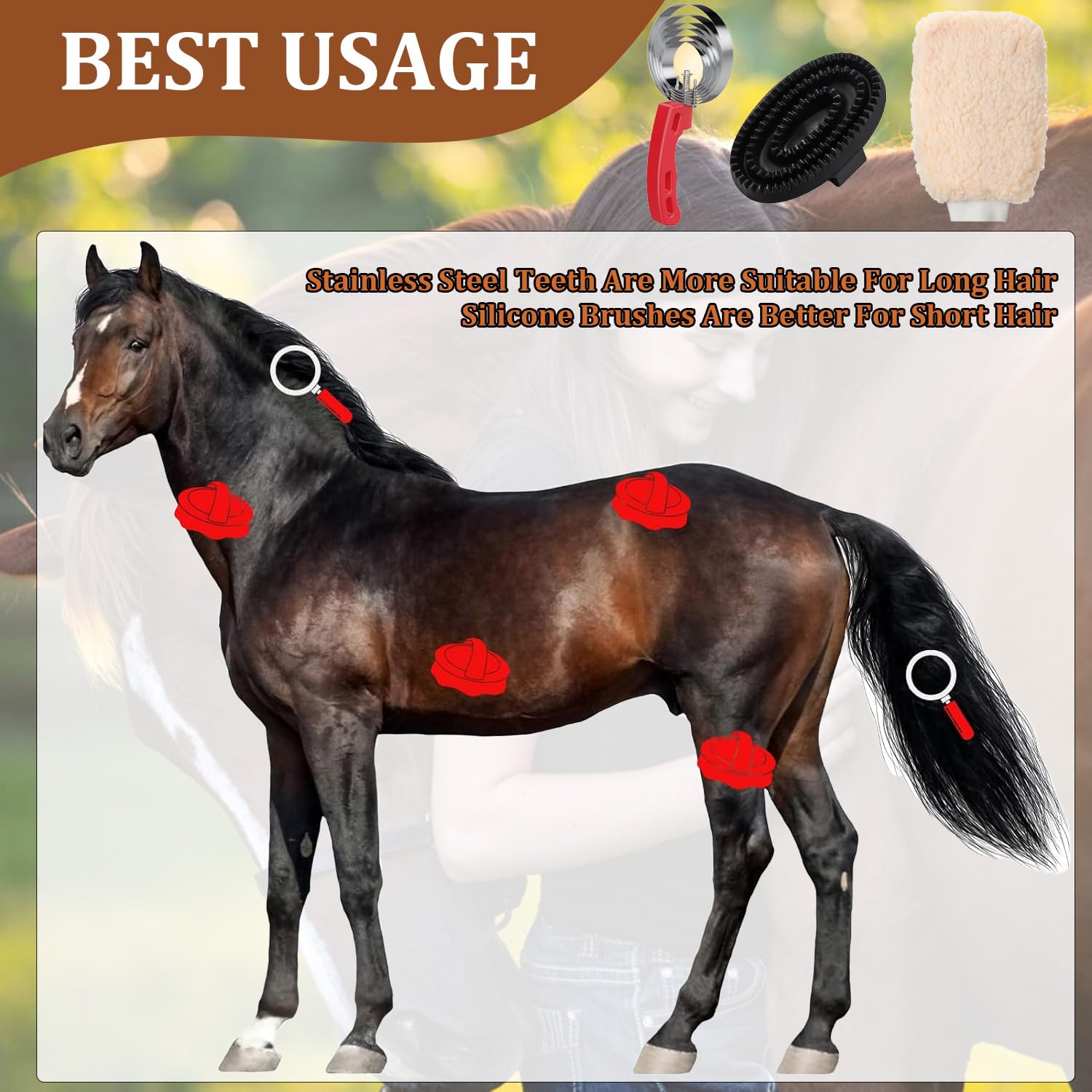 Youven Soft Rubber Material gentle on skin while cleaning fur