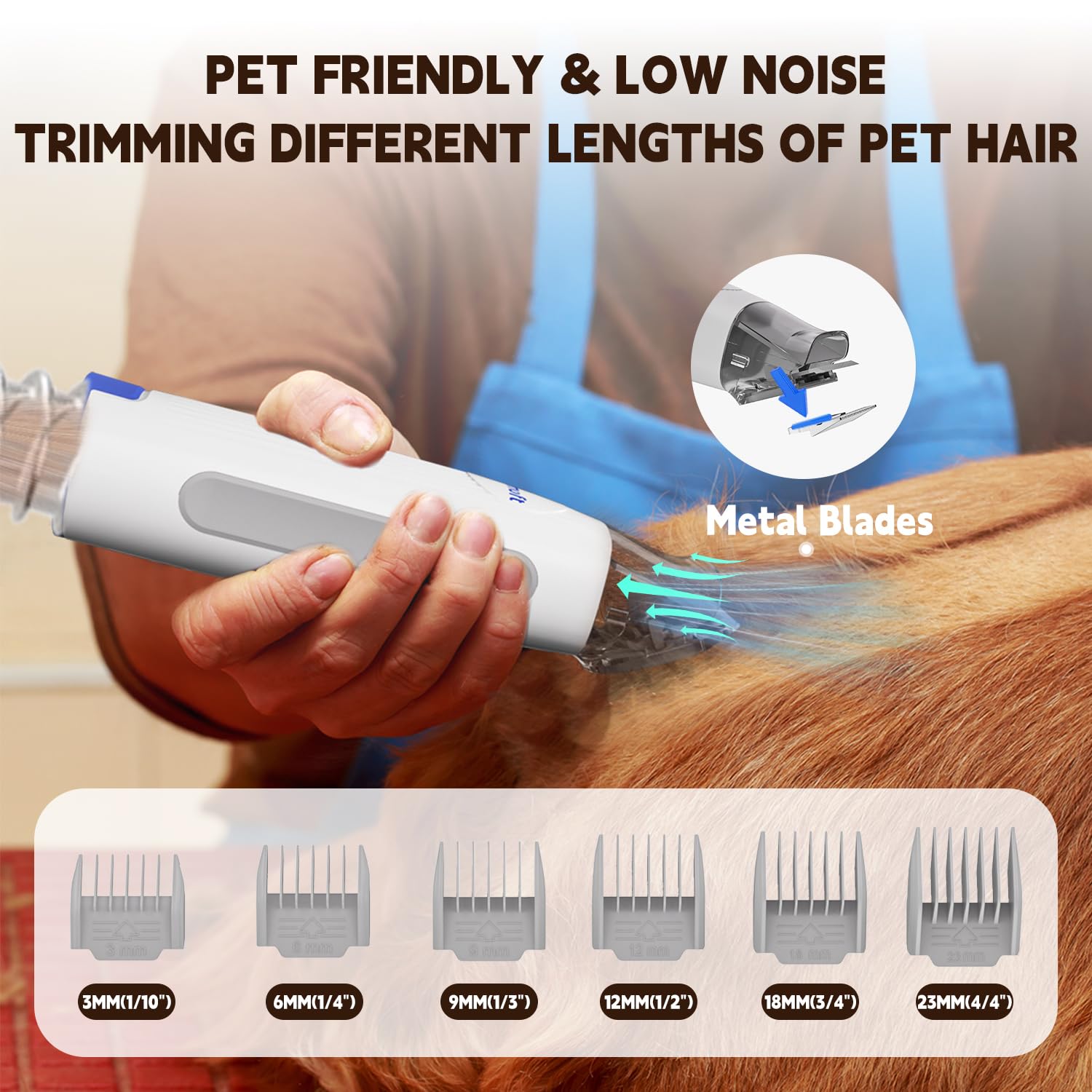 YOWMOFT 2L dust cup reduces interruptions during grooming.