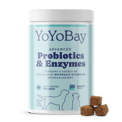YoYoBay probiotics for dogs bottle offers convenient gut support.