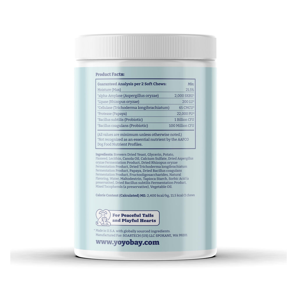 YoYoBay dog chews used in daily digestive wellness routine.