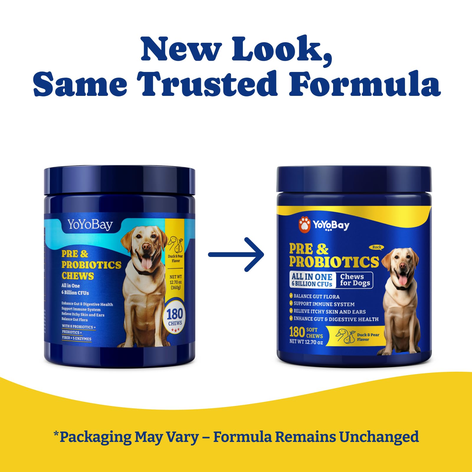 YoYoBay probiotics ingredients and enzyme blend support digestion and nutrient absorption.