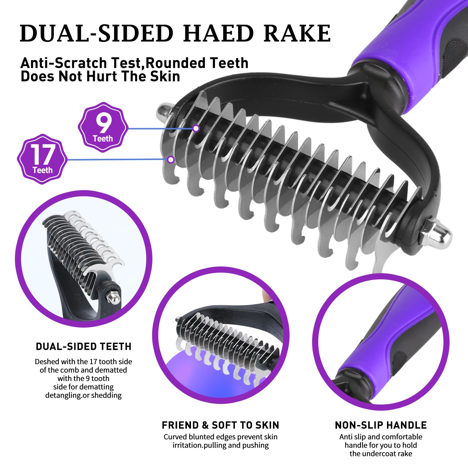 YOYUPETA Dog Brush Kit blue body shows compact, easy-to-store design